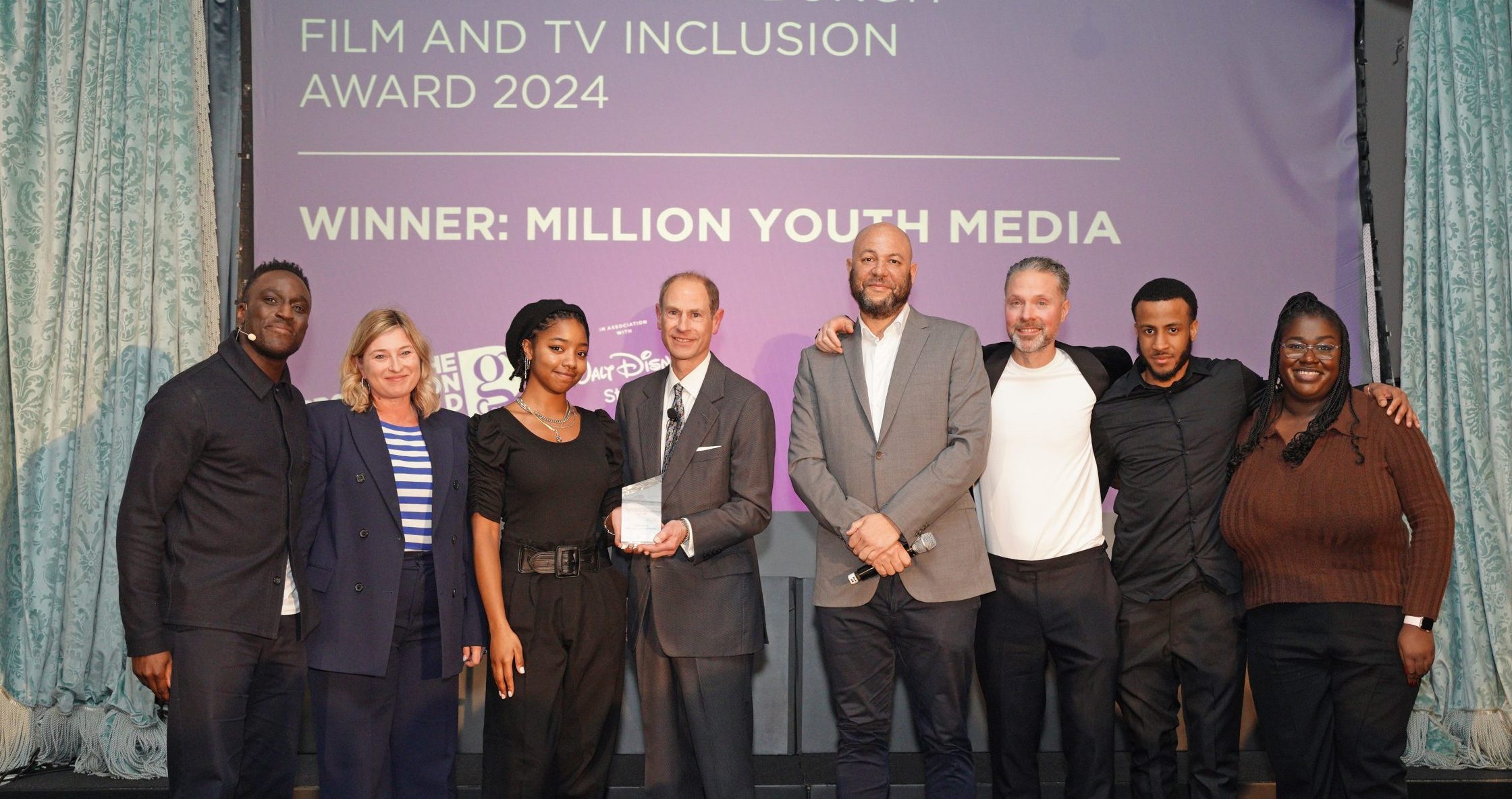 Million Youth Media wins The Duke of Edinburgh Film & TV Inclusion Award 2024 at PGGB Talent Showcase in association with Walt Disney Studios 