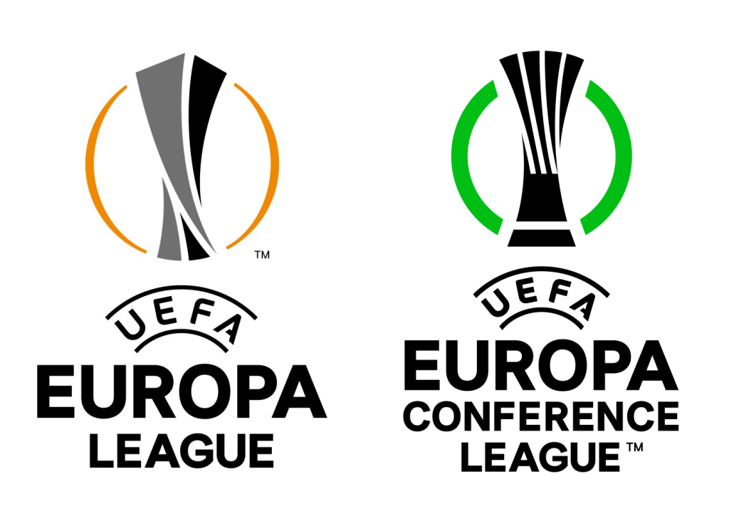 Logos for the UEFA Europa League and Europa Conference League